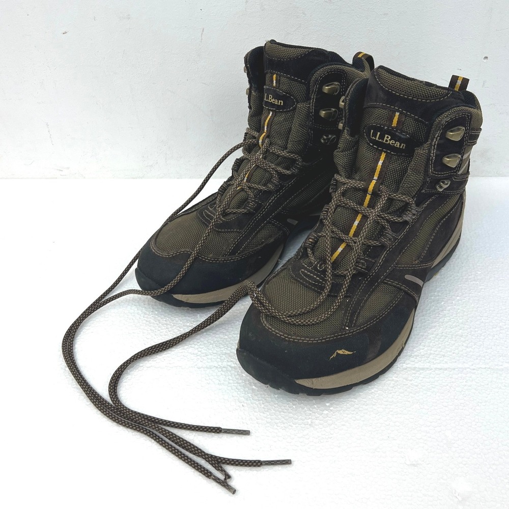 LL Bean Trail Hiker Hiking Boots Mens 9M Brown Suede Waterproof TEK 2.5 290559